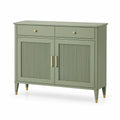Aparador Retangular em MDF Verde-sálvia e Dourado, 120 x 40 x 90 cm