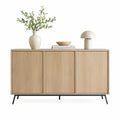 Aparador Retangular em MDF Folheado a Carvalho Natural 160 x 40 x 85 cm