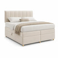 Cama de Casal com Arrumação para Colchão 160 x 200 cm em PU Bege