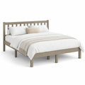 Cama de Casal em Madeira Maciça de Pinho Castanho-claro para Colchão 160 x 200 cm