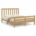 Cama de Casal em Madeira Maciça de Pinho Natural para Colchão 160 x 200 cm