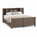 Cama de Casal 160 x 200 cm com Cabeceira de Arrumação Castanho-Escuro